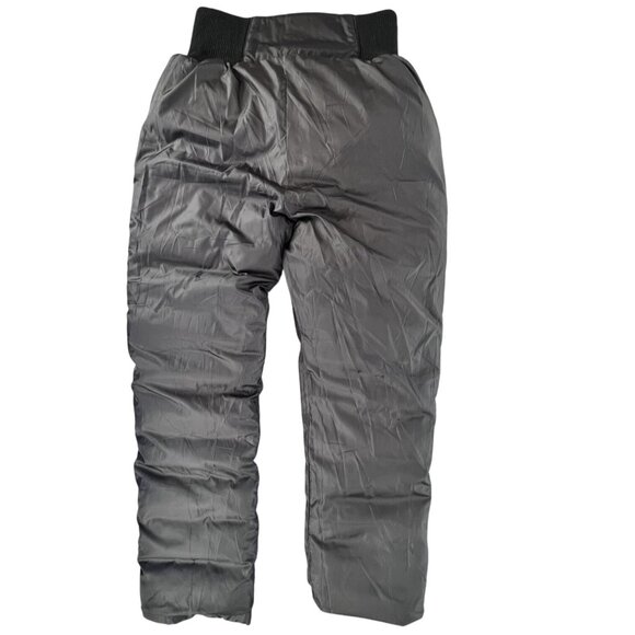 Girls Medium Quilted Black Winter Snow Pants Elastic Waistband Pockets Outdoors - Picture 3 of 9